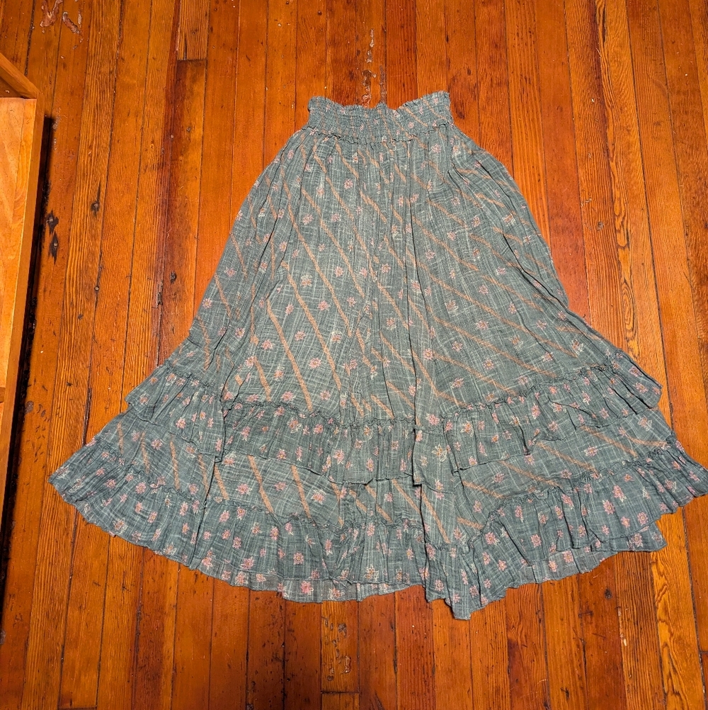 Free People Tiered Floral Skirt